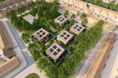 Start bouw 20 duurzame rug-aan-rug woningen aan De Zanding in Drachten